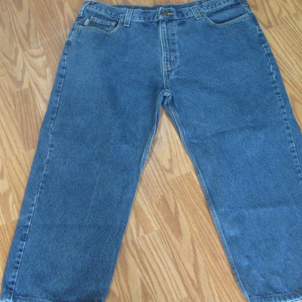 Carhartt Jeans Mens 44x30 Relaxed Fit Medium Wash Denim B460 DVB Cotton Straight